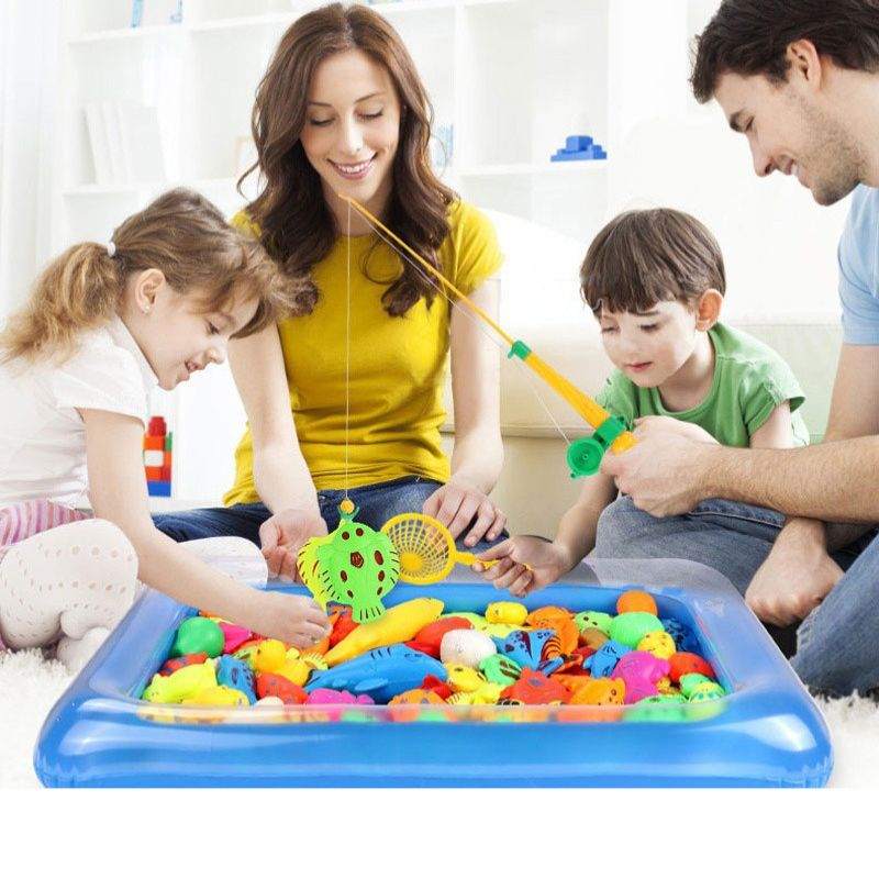 childrens magnetic fishing pole Pool Game eye coordination Pufferfish and porcupinefish - Color:Copy Cat Grill Basket