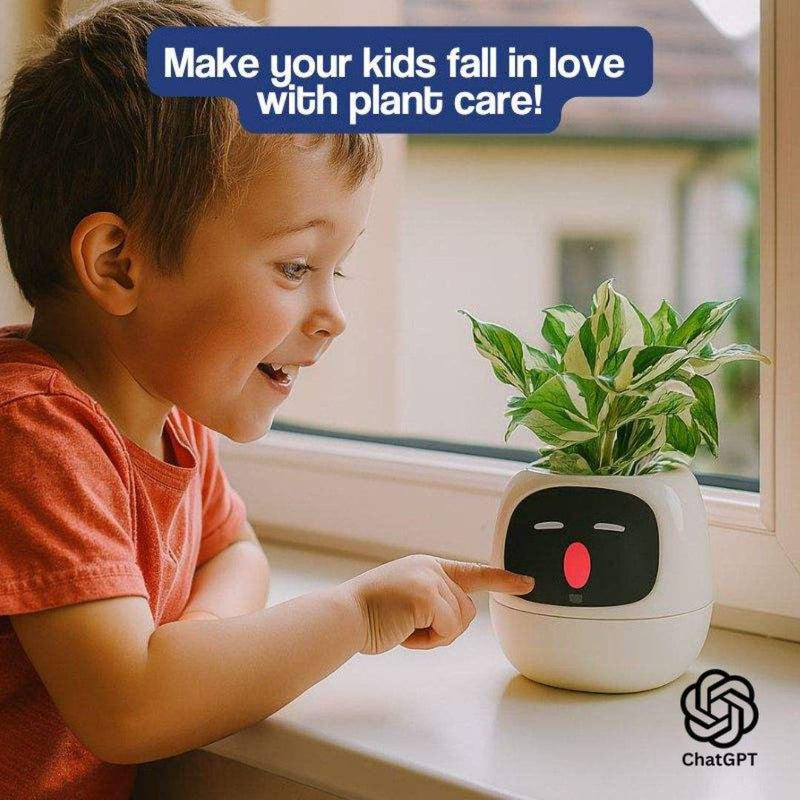 smart plant pot with face A New smart home IVY plant pet robot Yellow