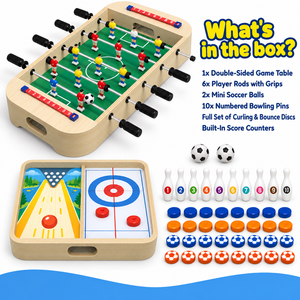 4-in-1 Wooden Tabletop Foosball Game Set