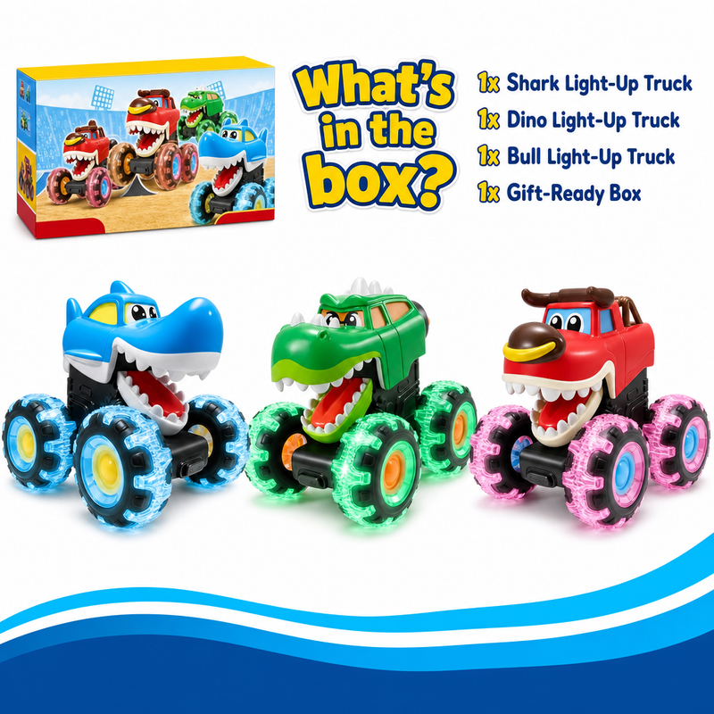 Motion-Activated Monster Truck Toy Set