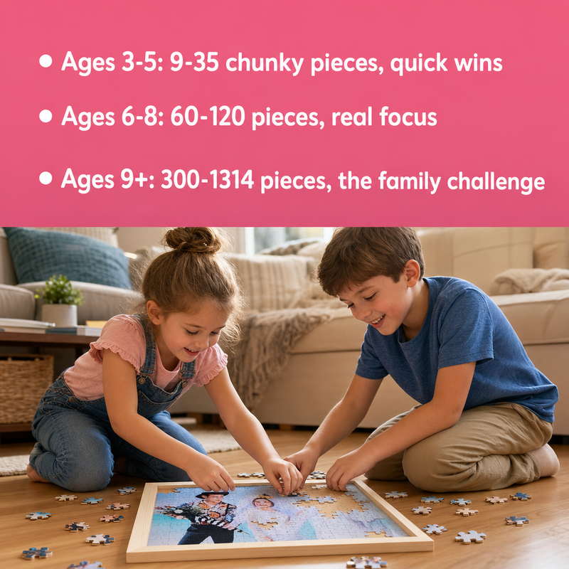 Custom Photo Wooden Puzzle with Solid Wood Frame