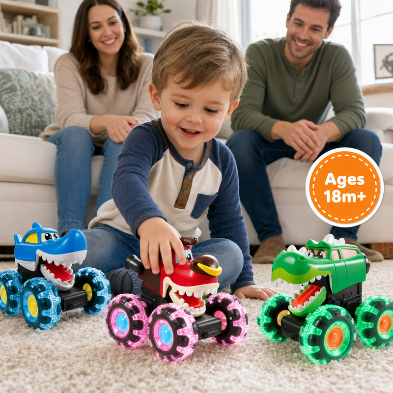 Motion-Activated Monster Truck Toy Set