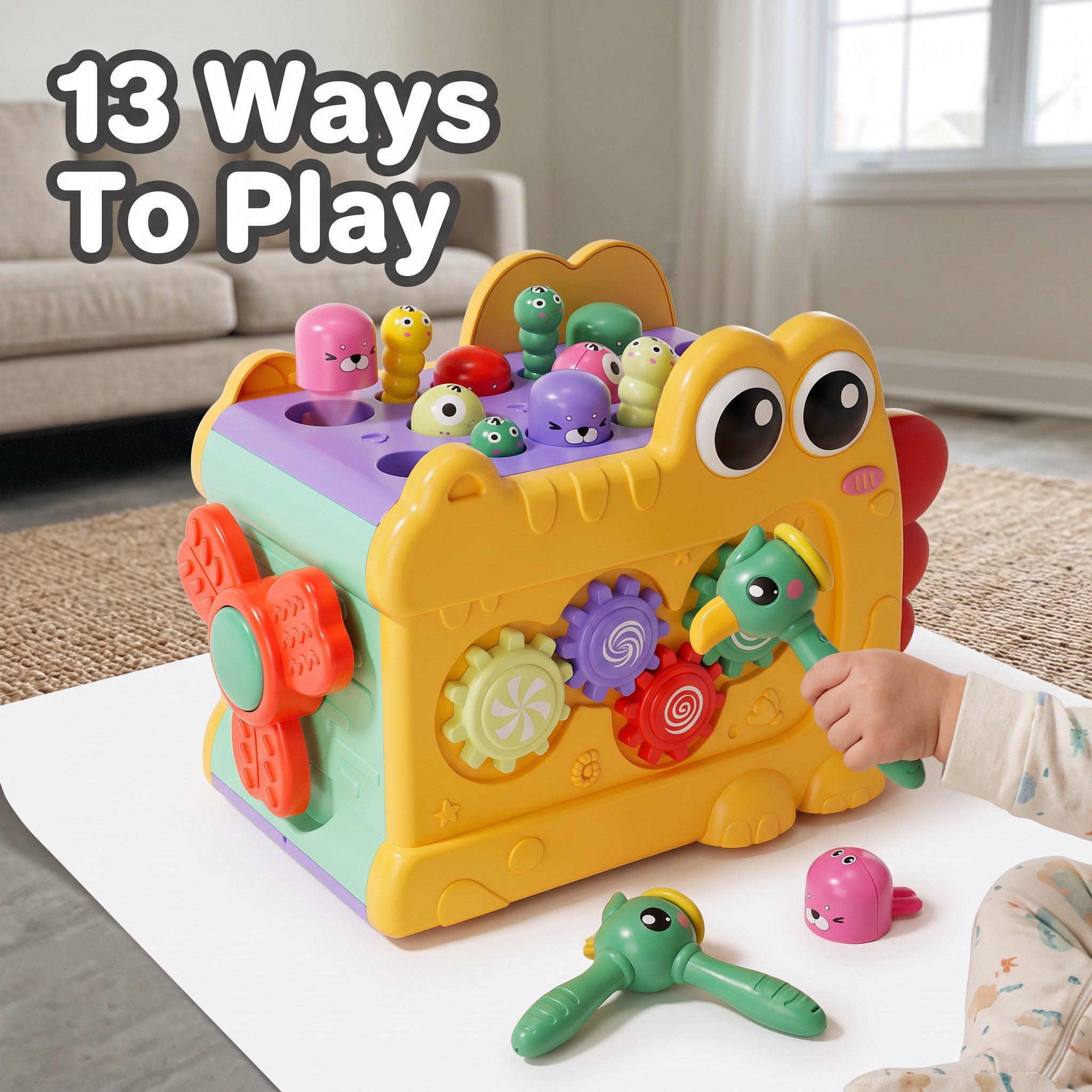 Whack-a-Mole Activity Cube with Xylophone