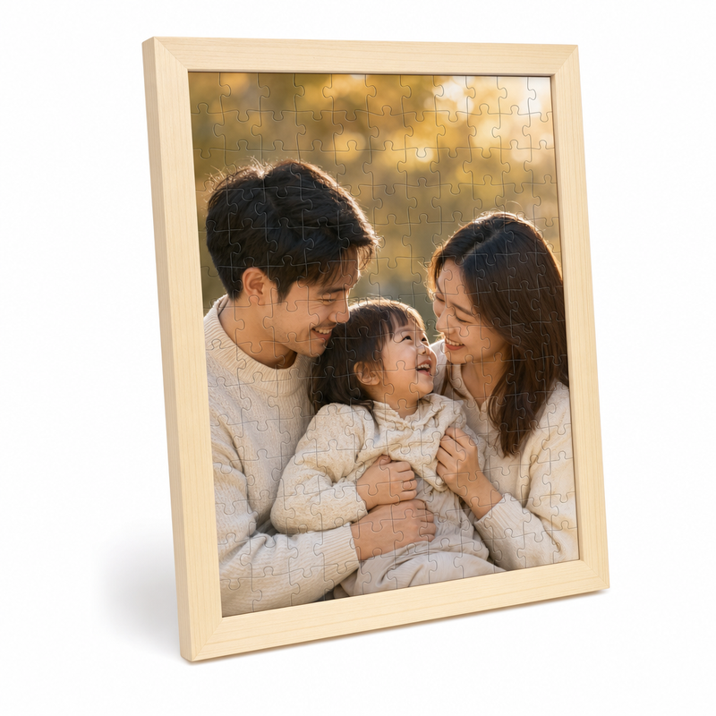 Custom Photo Wooden Puzzle with Solid Wood Frame