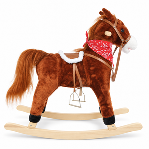 Plush Rocking Pony with Solid Wood Rockers