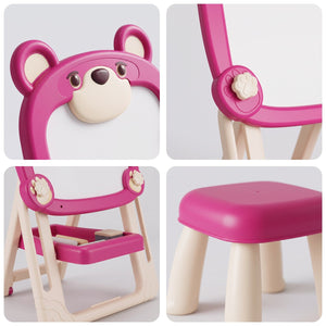 Foldable Double-Sided Kids Art Easel with Stool