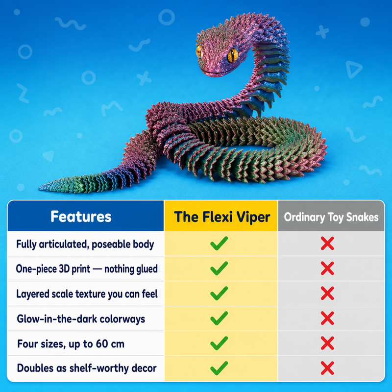 Articulated 3D-Printed Viper Snake