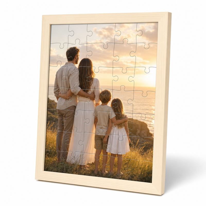 Custom Photo Wooden Puzzle with Solid Wood Frame