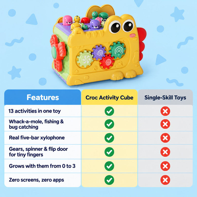Whack-a-Mole Activity Cube with Xylophone