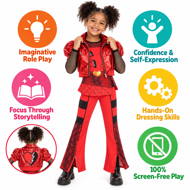 Kids' Metallic Rocker 3-Piece Costume Set