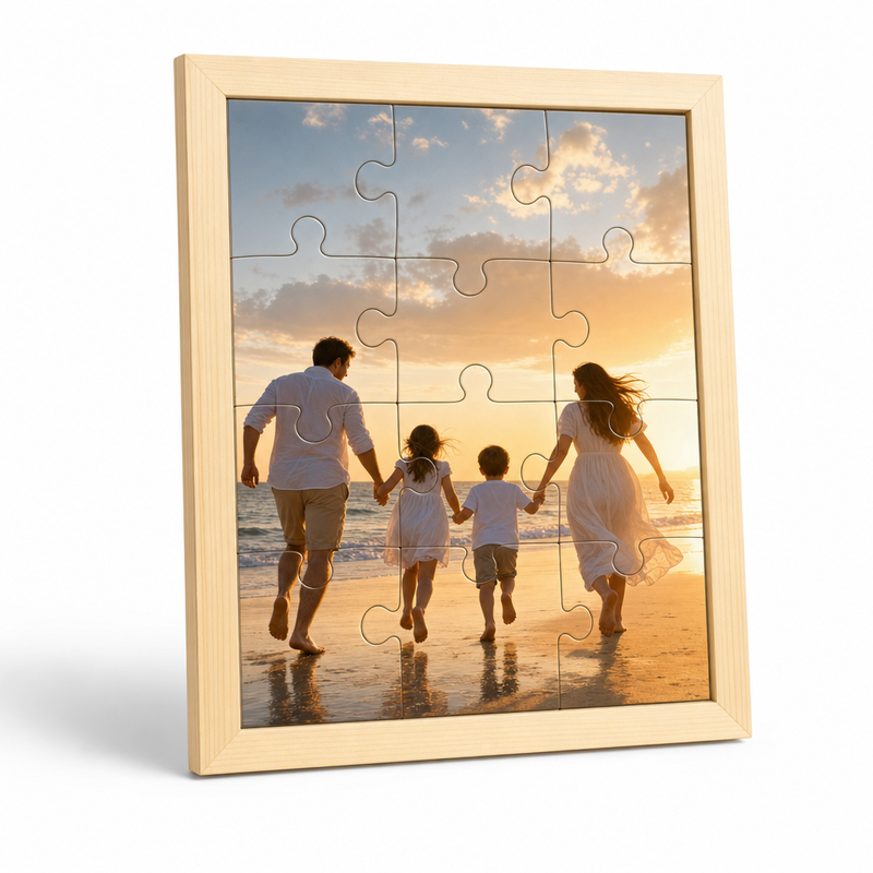 Custom Photo Wooden Puzzle with Solid Wood Frame