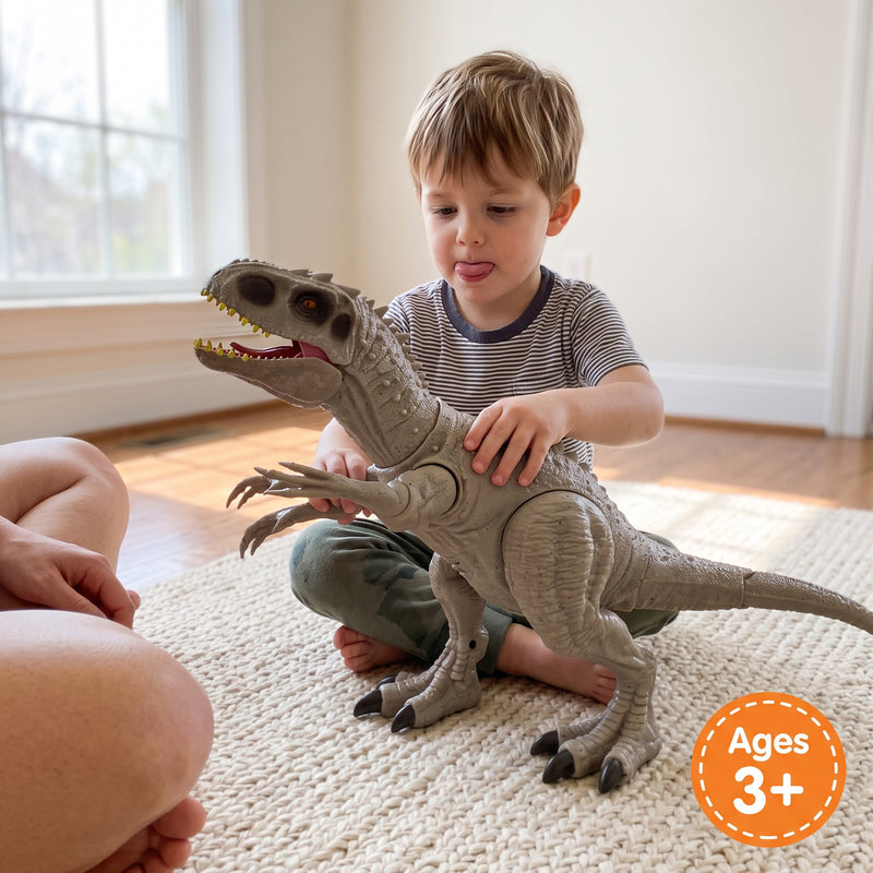 Posable T-Rex Dinosaur Figure with Roar Sound & Light