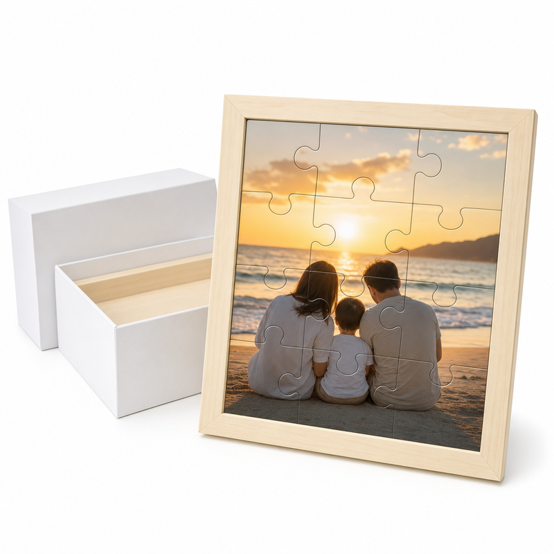 Custom Photo Wooden Puzzle with Solid Wood Frame