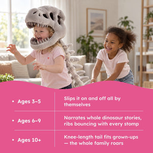 Wearable Plush Dinosaur Skeleton Costume
