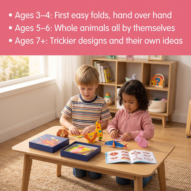 Kids 3D Origami Paper Craft Kit with Illustrated Instruction Book