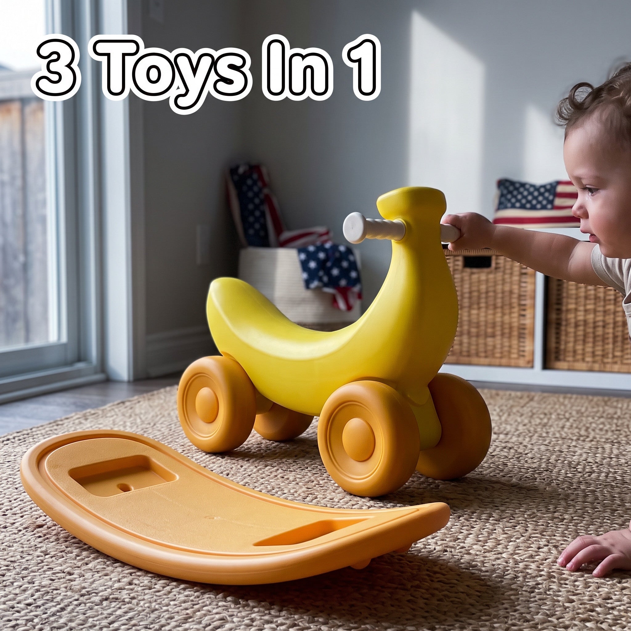 Banana 3-in-1 Rocker, Balance Board & Ride-On