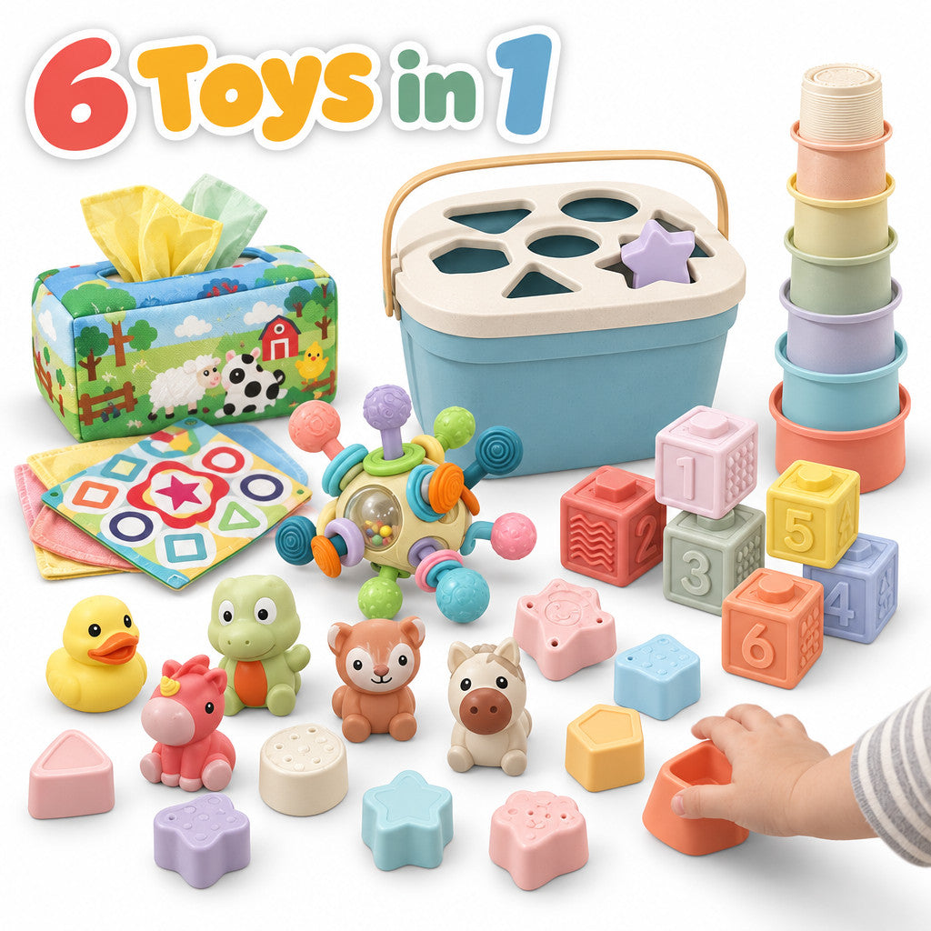 6-in-1 Soft Baby Learning Toy Set