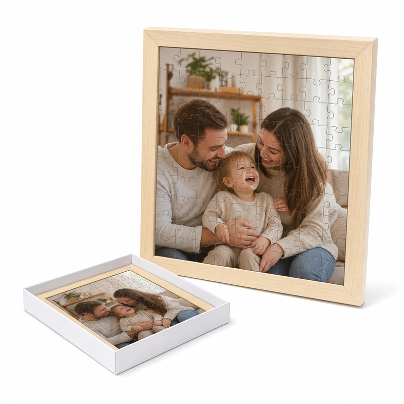 Custom Photo Wooden Puzzle with Solid Wood Frame