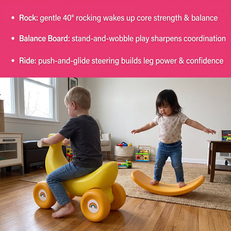 Banana 3-in-1 Rocker, Balance Board & Ride-On