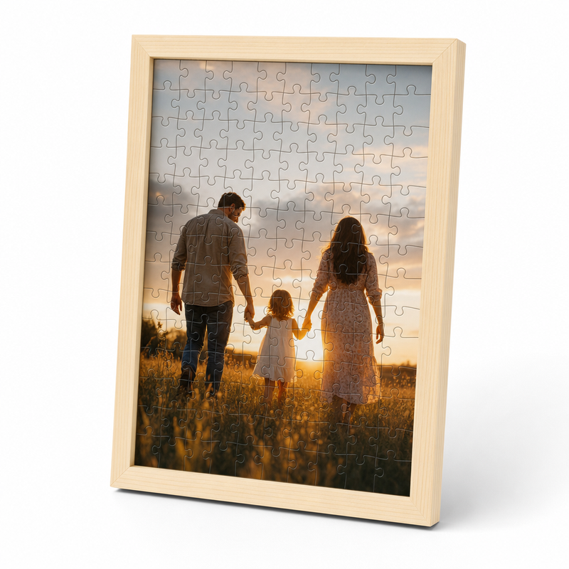 Custom Photo Wooden Puzzle with Solid Wood Frame