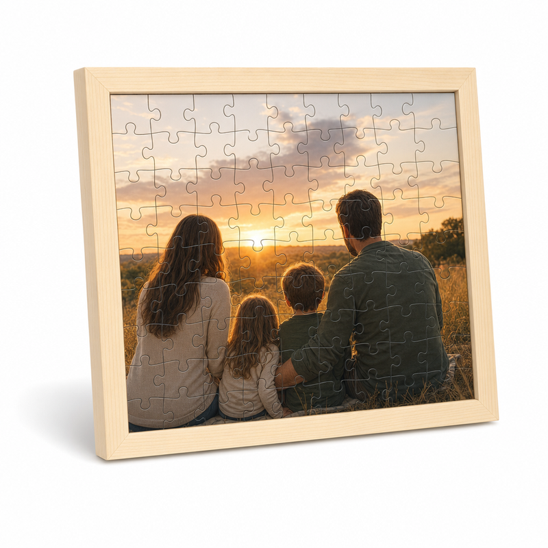 Custom Photo Wooden Puzzle with Solid Wood Frame