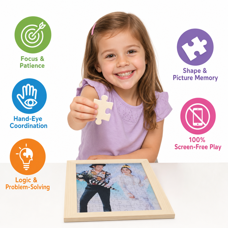 Custom Photo Wooden Puzzle with Solid Wood Frame