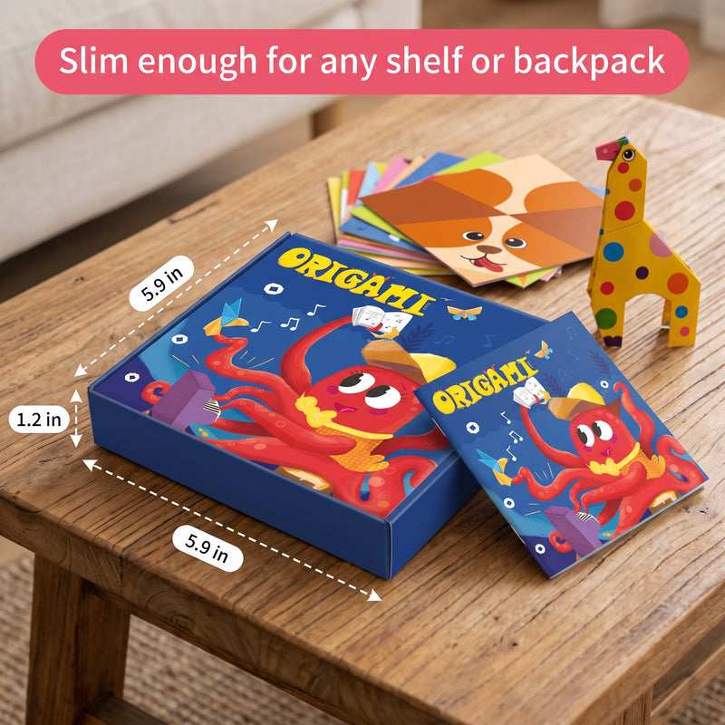 Kids 3D Origami Paper Craft Kit with Illustrated Instruction Book