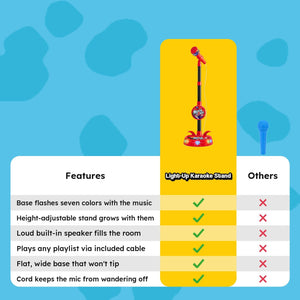 Kids Light-Up Karaoke Microphone with Adjustable Stand
