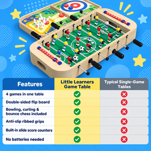 4-in-1 Wooden Tabletop Foosball Game Set