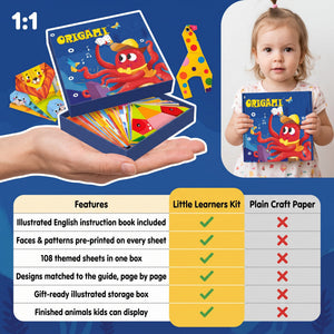 Kids 3D Origami Paper Craft Kit with Illustrated Instruction Book