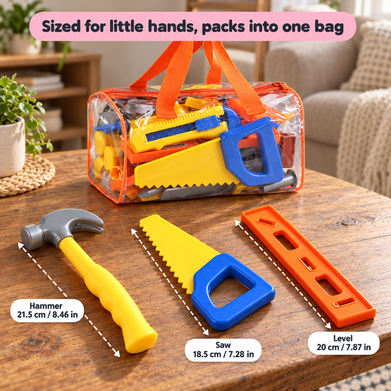 Kids Pretend Play Tool Set with Carry Bag