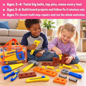 Kids Pretend Play Tool Set with Carry Bag