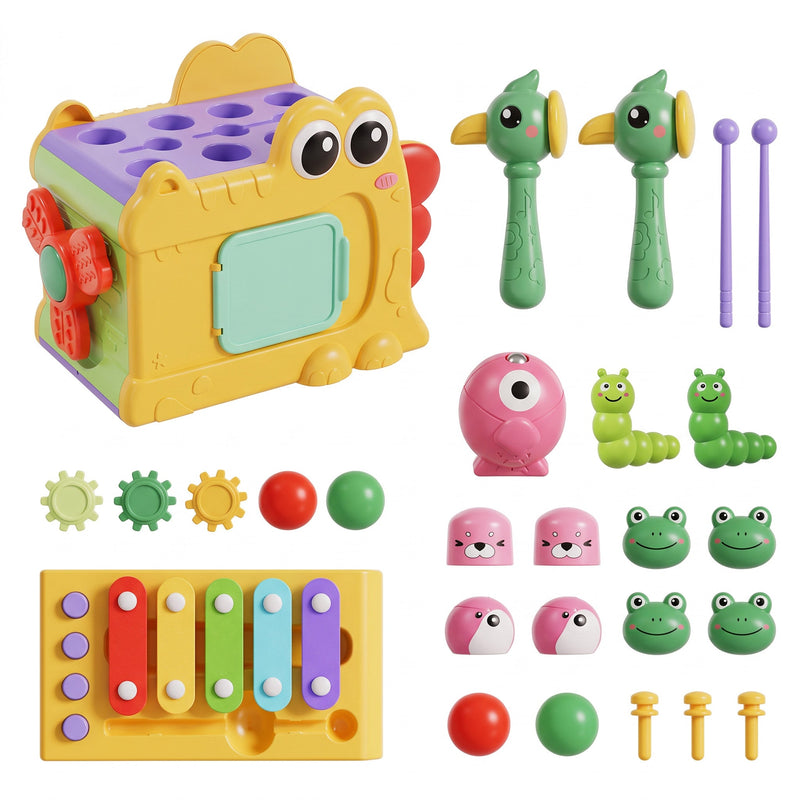 Whack-a-Mole Activity Cube with Xylophone