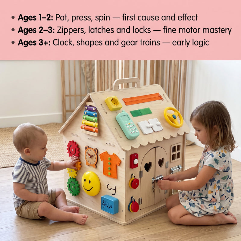 Wooden Montessori Busy House
