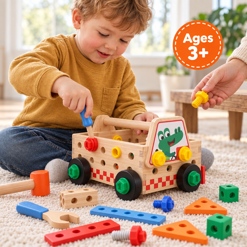 Wooden Take-Apart Tool Truck