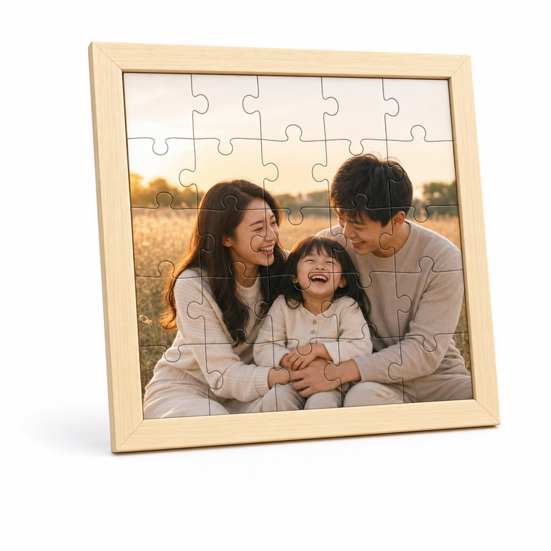 Custom Photo Wooden Puzzle with Solid Wood Frame