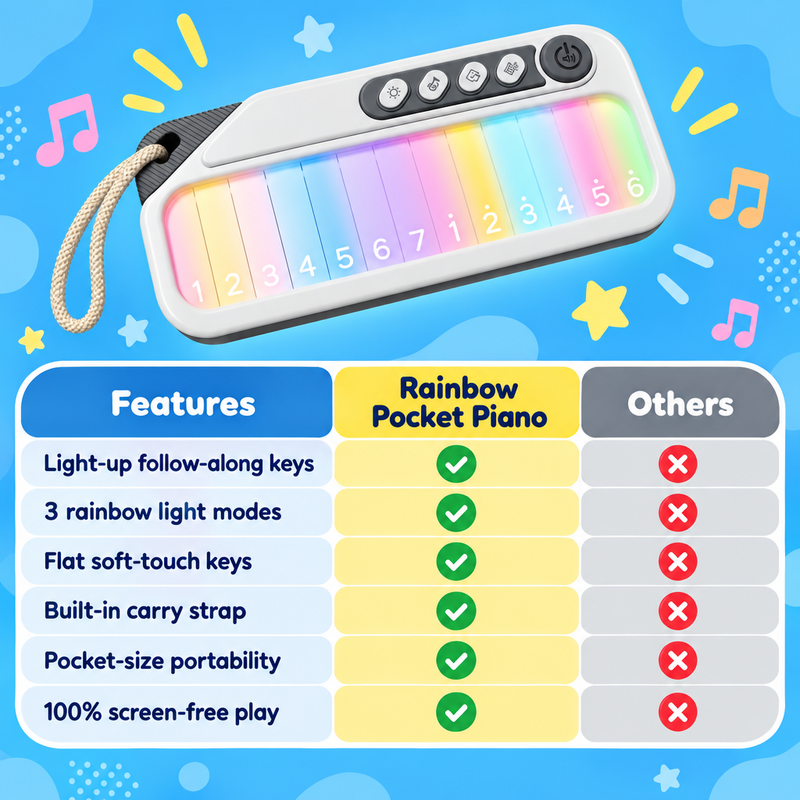 Rainbow Light-Up Pocket Piano