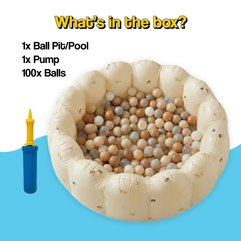 Pop-Up Ball Pit with 100 balls, tall walls, safe for toddlers, indoor ball play and outdoor splash pool, easy to clean and store