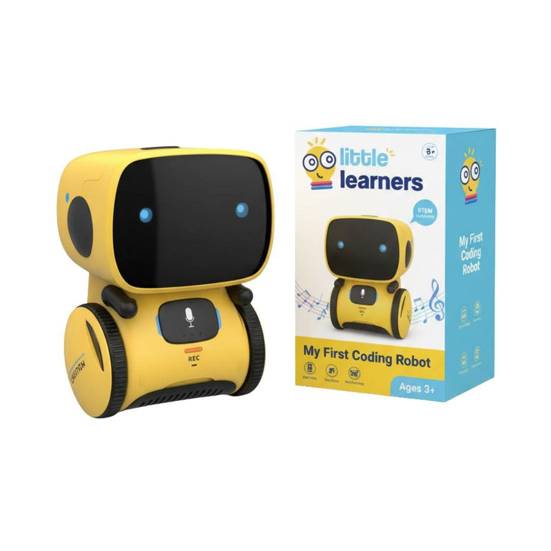 Robby the Robot interactive STEM toy for kids ages 3+, voice-activated educational coding robot.