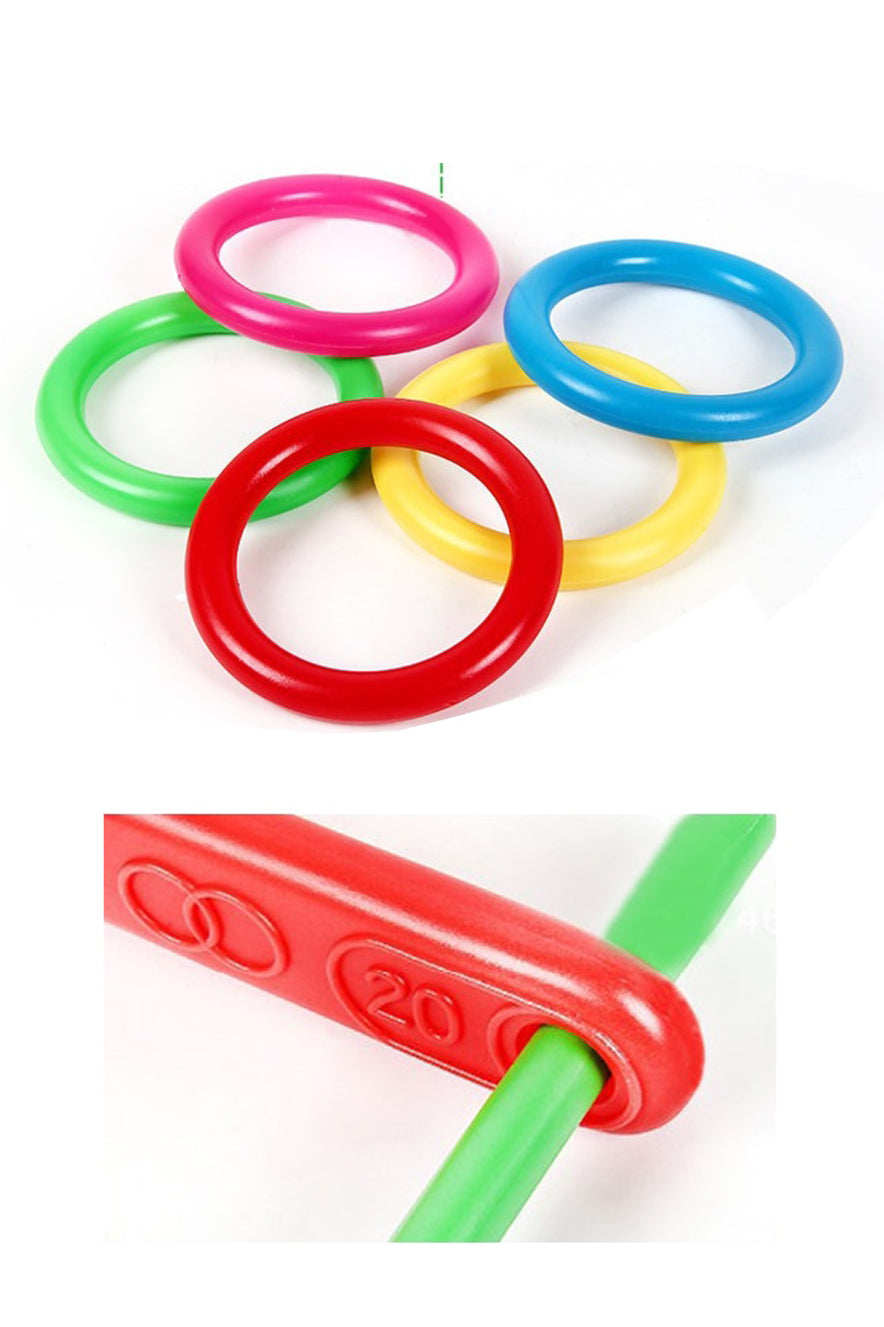 Sports Festival Wooden Ring Toss Game Set Comes with 5 Colors and 5 Rope  Rings Carrying Case Compact and Easy to Use Portable : Amazon.ae: Toys