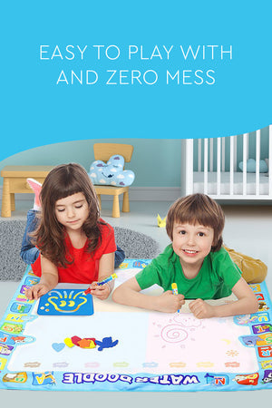 Kids Zero Mess Doodle Magic Water Drawing Mat With Pen And Brush