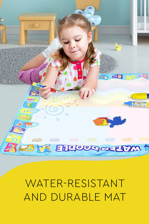 Kids Zero Mess Doodle Magic Water Drawing Mat With Pen And Brush