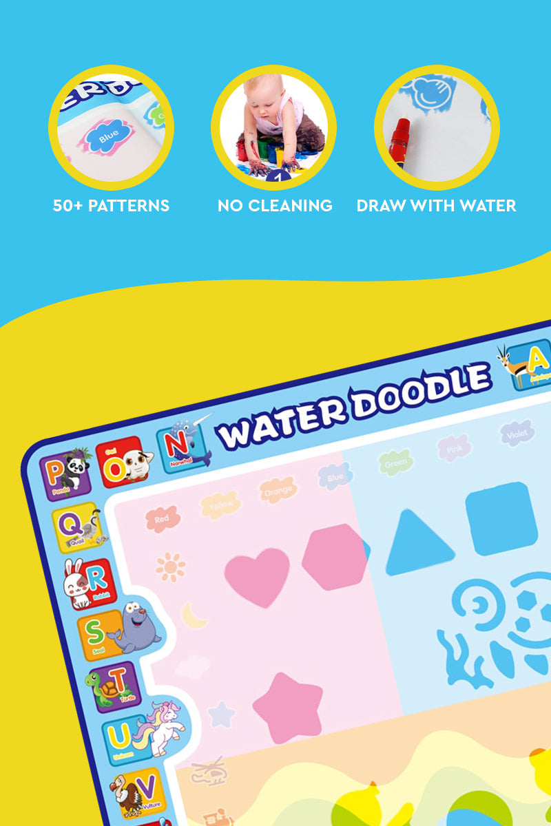 Water Doodle Mat - Kids Painting Writing Color Doodle Drawing Mat Toy Bring  Magic Pens Educational Toys for Age 2 3 4 5 6 7 Year Old Girls Boys Age