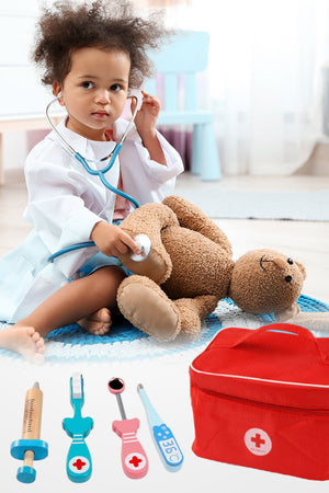 Fun Little Toys Kit de médecin pour enfants 33 pièces, kit médical