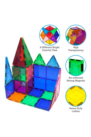 Magnetic Building Tiles Transparent Blocks Toy
