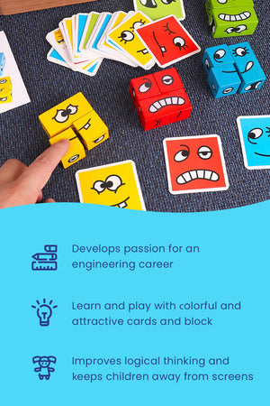 Expression Puzzle Building Blocks Game - Little Learners Toys