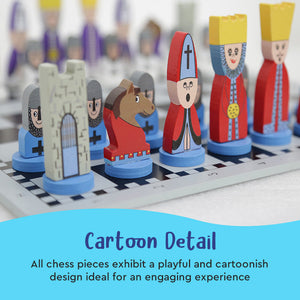 Educational Wooden Cartoon Chess Set