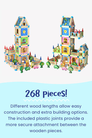 Wooden Building Blocks Castle