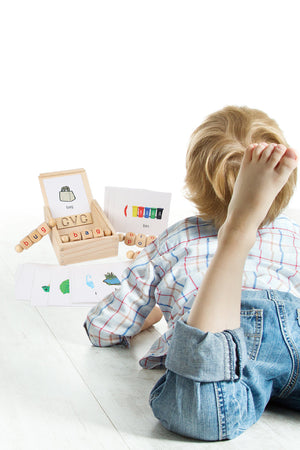 Wooden Rotation CVC Block Letters Teaching Toy